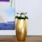Gilded Smooth Oval Shape Glass Vase Ideal Use for Weddings Receptions or Home Decor